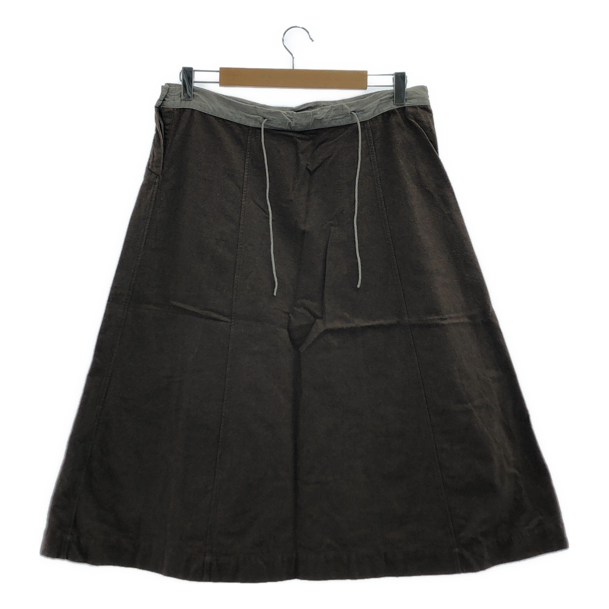 45r / フォーティファイブアール コットン フランネル ワンポイントロゴ バイカラー ドローストリング スカート