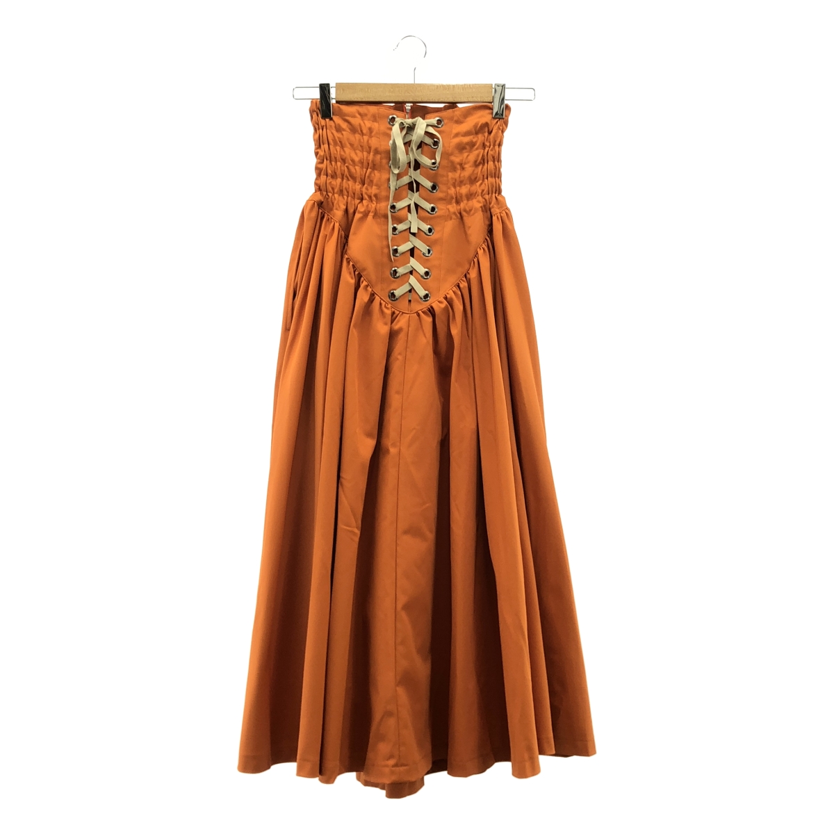 Re:poris / レポリス バックレースアップ ギャザー ボリューム スカート