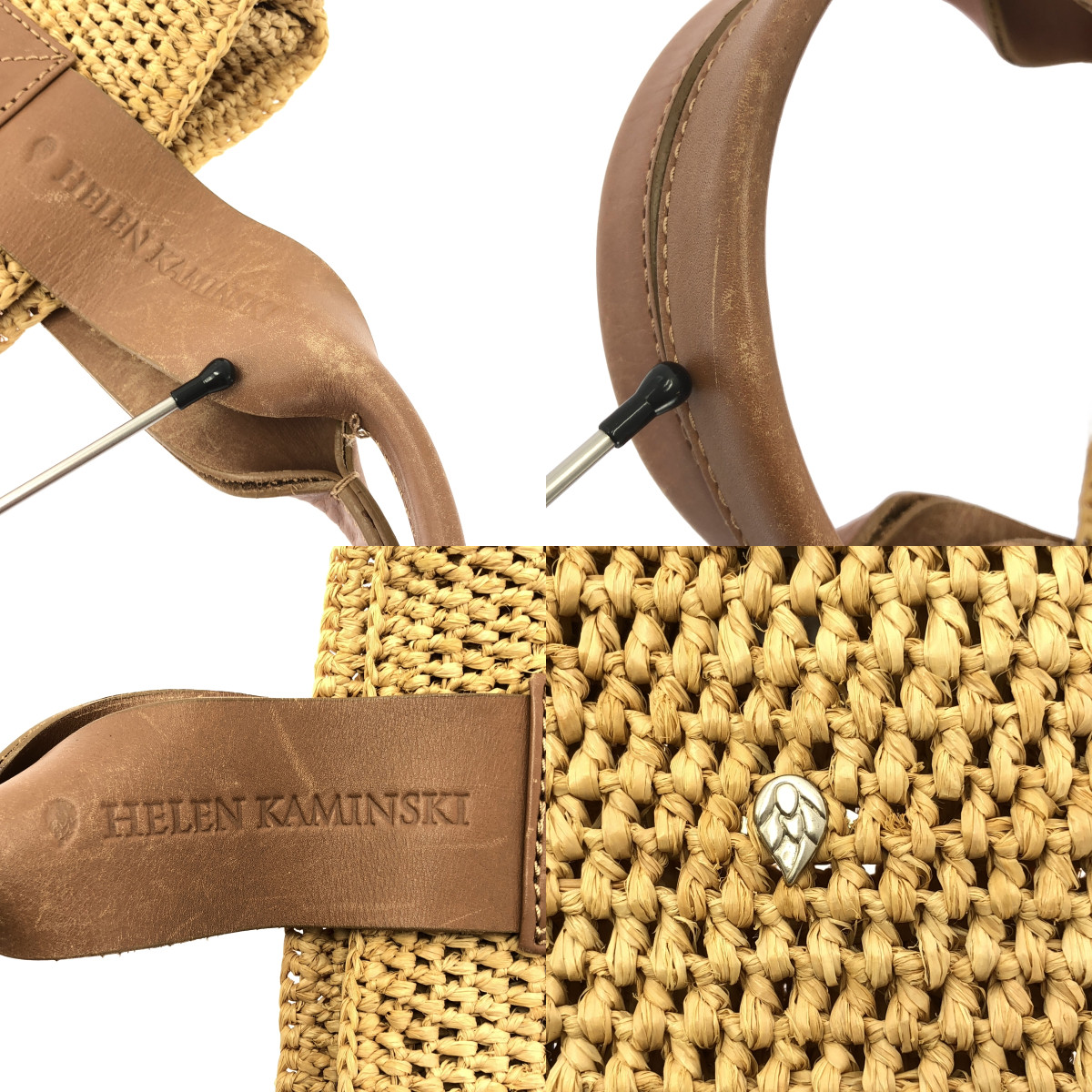 Helen Kaminski / ヘレンカミンスキー レザーロゴハンドル カゴ トートバッグ