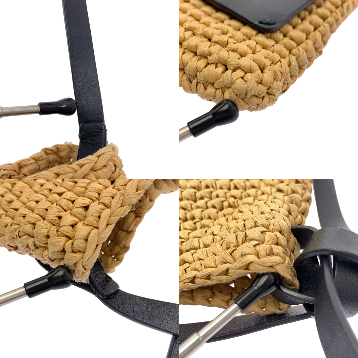 JIL SANDER+ / ジルサンダープラス モノグラム エンボス ラフィア クロシェ クロス ボディバッグ