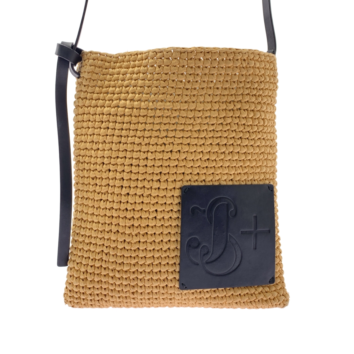 JIL SANDER+ / ジルサンダープラス モノグラム エンボス ラフィア クロシェ クロス ボディバッグ