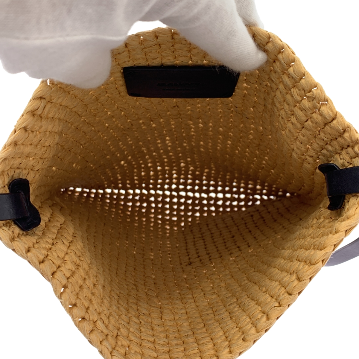 JIL SANDER+ / ジルサンダープラス モノグラム エンボス ラフィア クロシェ クロス ボディバッグ