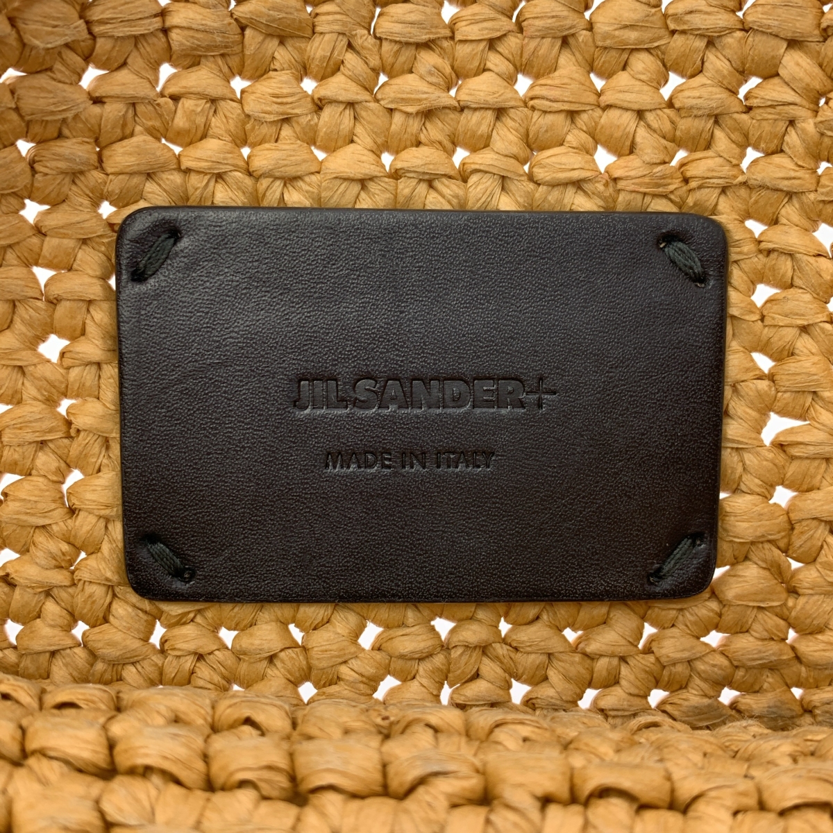 JIL SANDER+ / ジルサンダープラス モノグラム エンボス ラフィア クロシェ クロス ボディバッグ