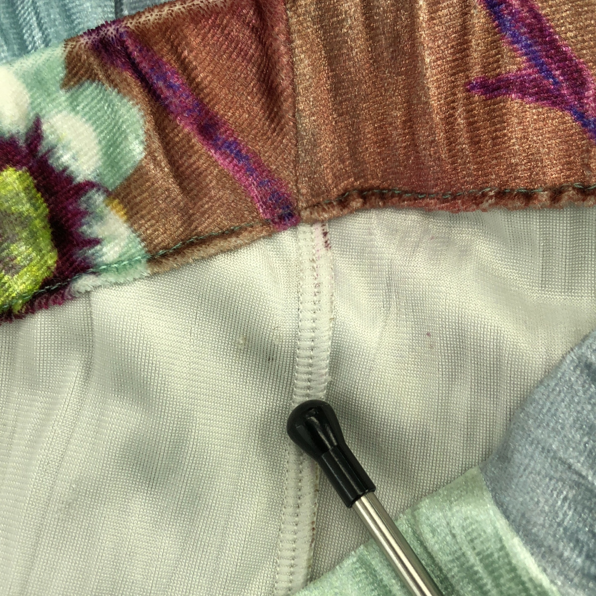 その他 シワ加工 フラワー プリント フレア イージーパンツ