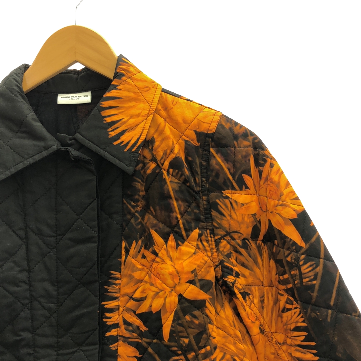 DRIES VAN NOTEN / ドリスヴァンノッテン flower quilting jacket / フラワー ドローストリング キルティング ジャケット