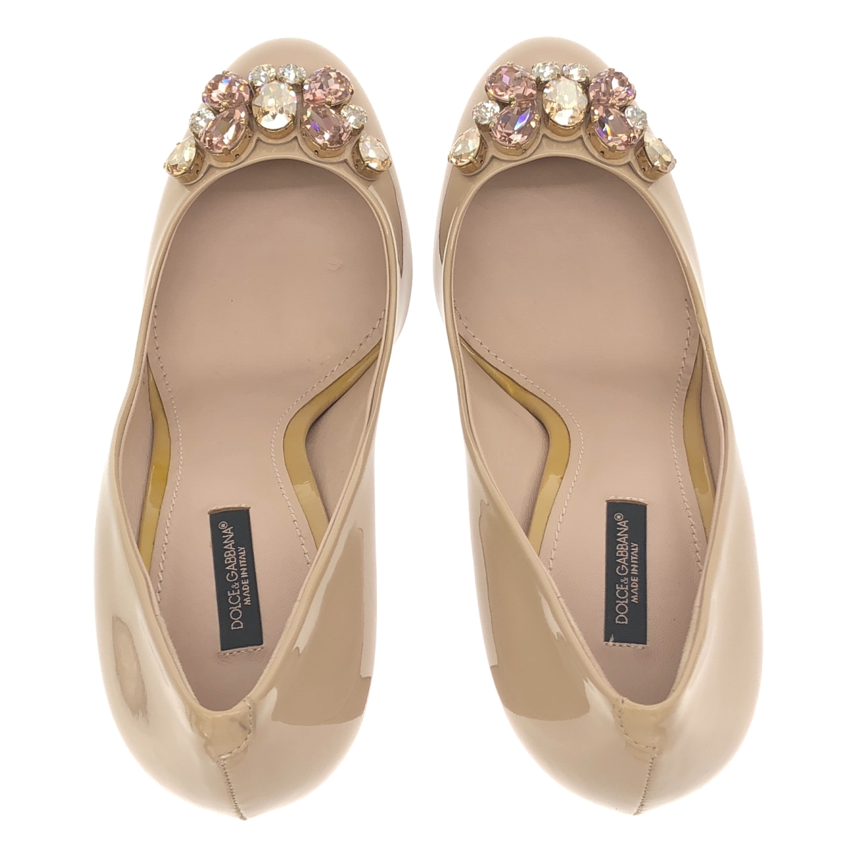 DOLCE＆GABBANA / ドルチェ＆ガッバーナドルガバ パテントレザー ビジュー パンプス