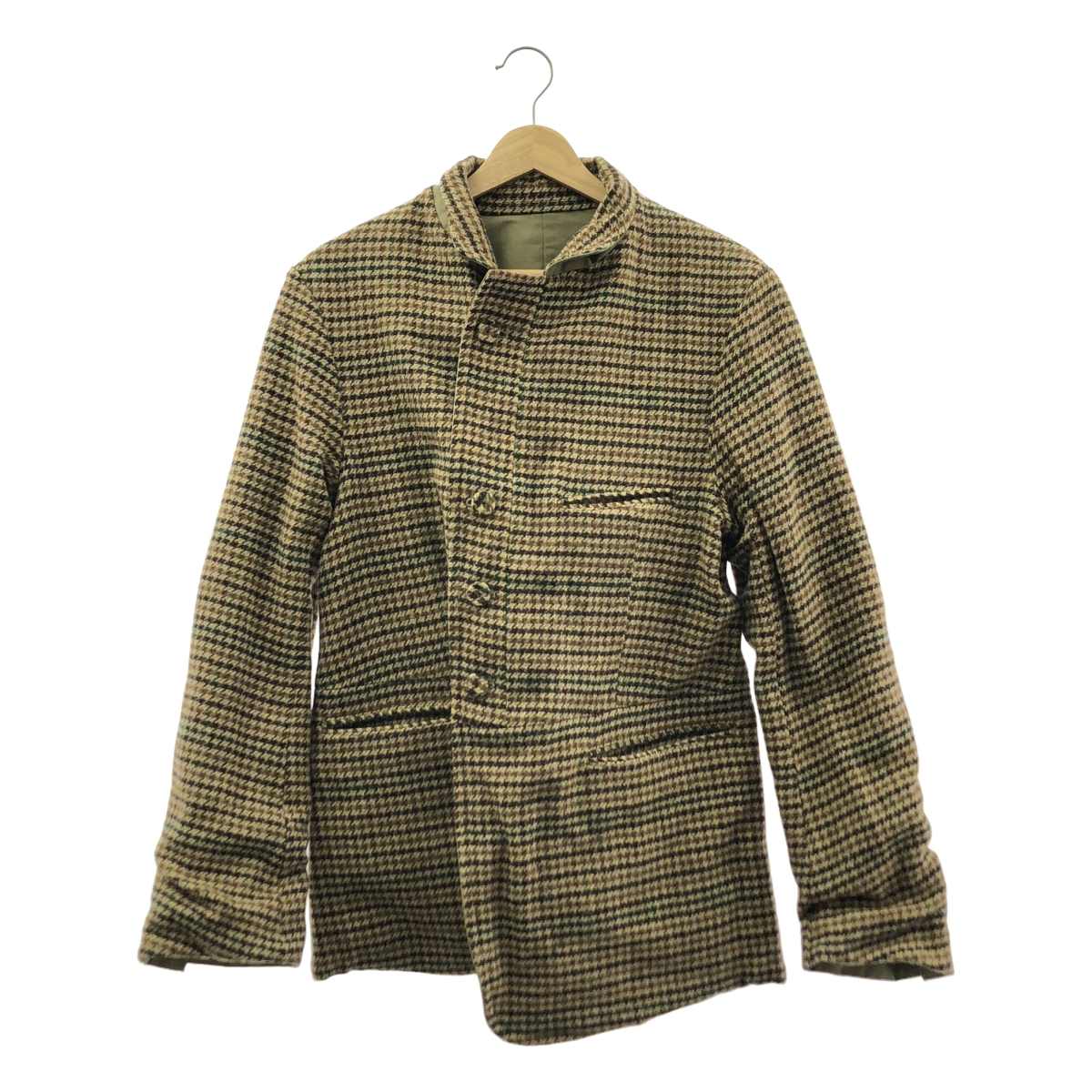 ensou / エンソウ Olmetex コットン ウール 千鳥格子 リバーシブル アポロジャケット