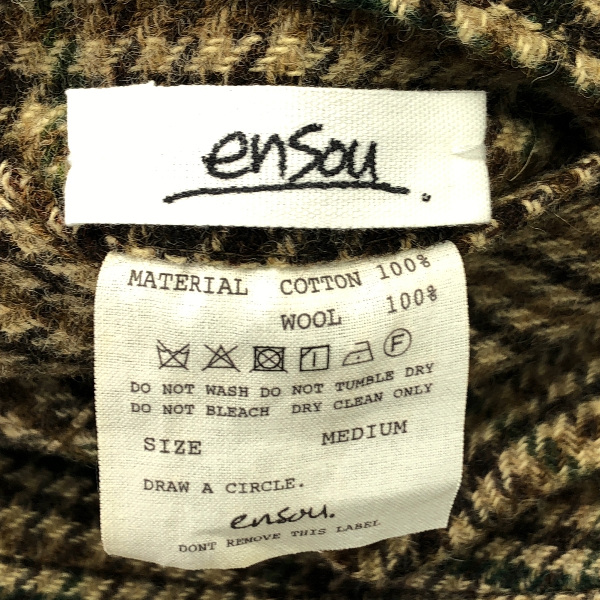 ensou / エンソウ Olmetex コットン ウール 千鳥格子 リバーシブル アポロジャケット