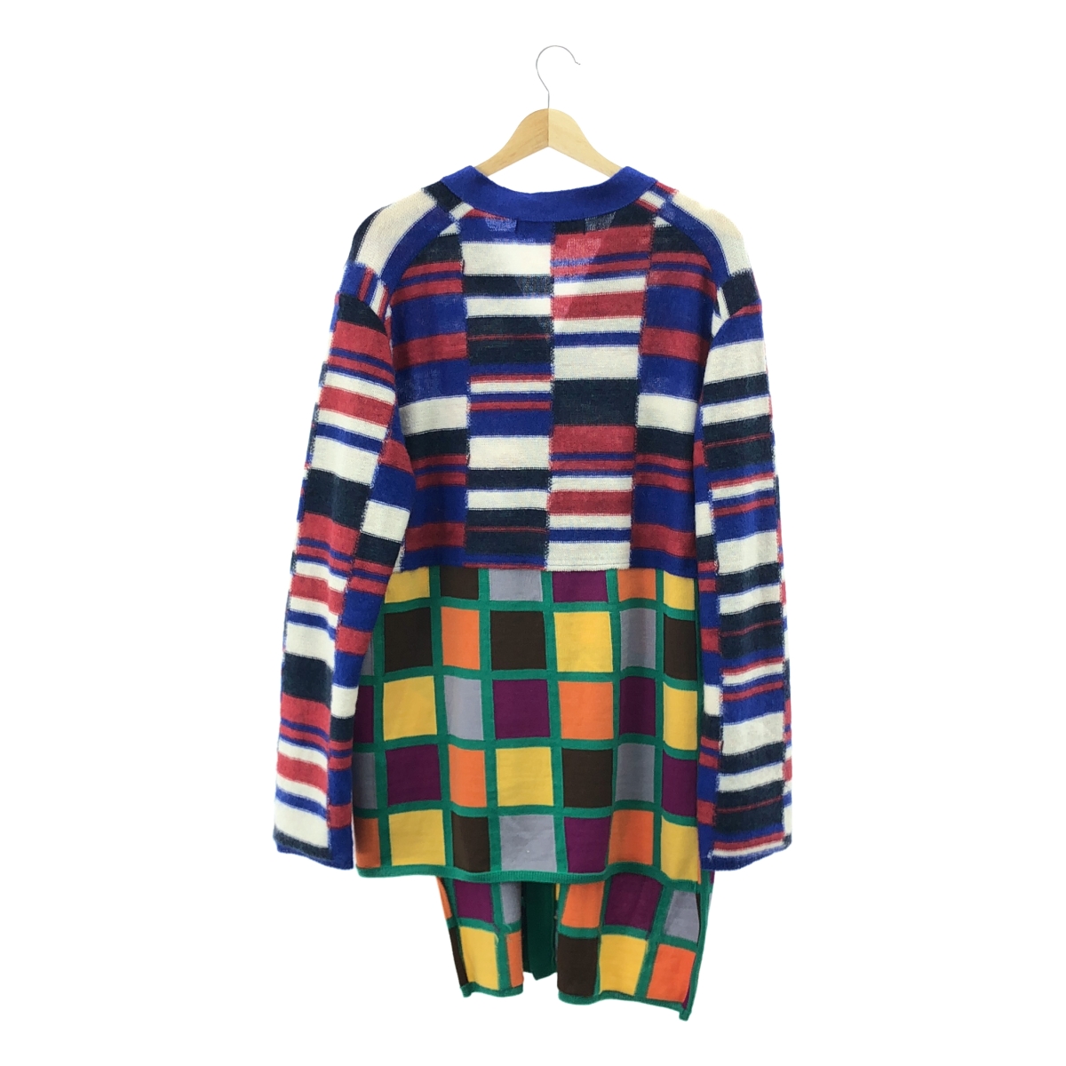 COMME des GARCONS HOMME PLUS / コムデギャルソンオムプリュス カラーレジスタンス期 / 総柄 ドッキング 切替 ロングカーディガン