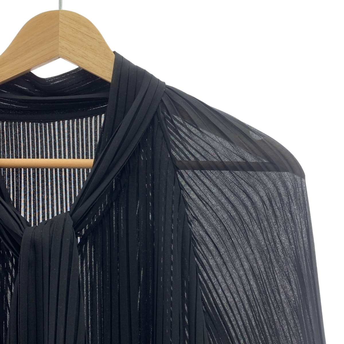 TOMORROWLAND / トゥモローランド ボウタイ ポリエステル プリーツブラウス