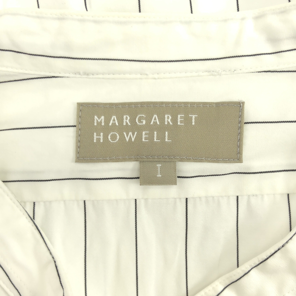 MARGARET HOWELL / マーガレットハウエル コットン バンドカラー シャツ ブラウス