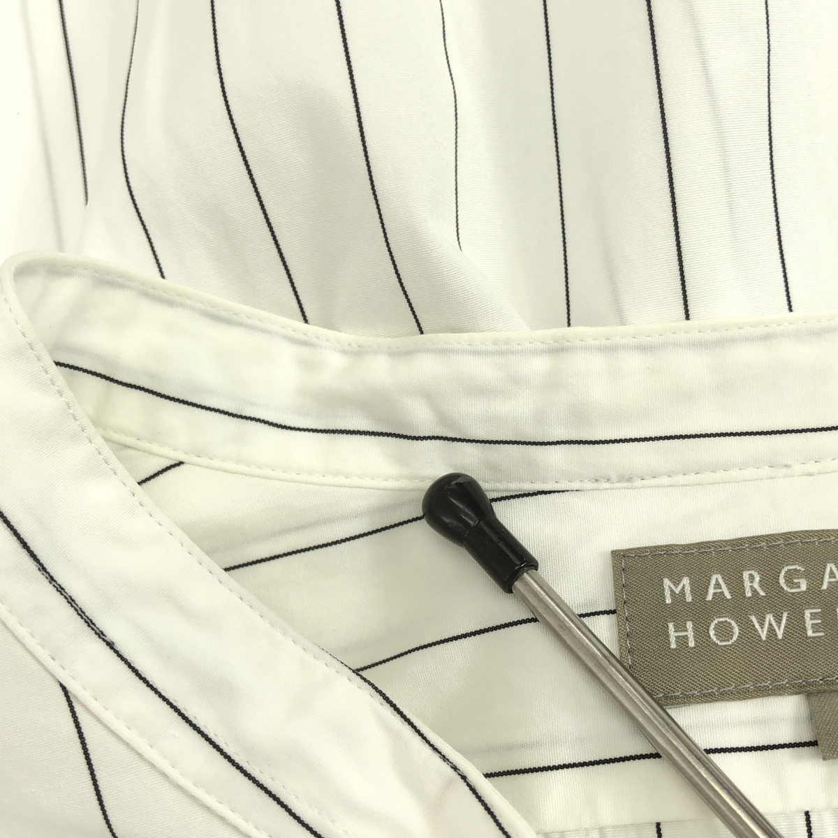 MARGARET HOWELL / マーガレットハウエル コットン バンドカラー シャツ ブラウス