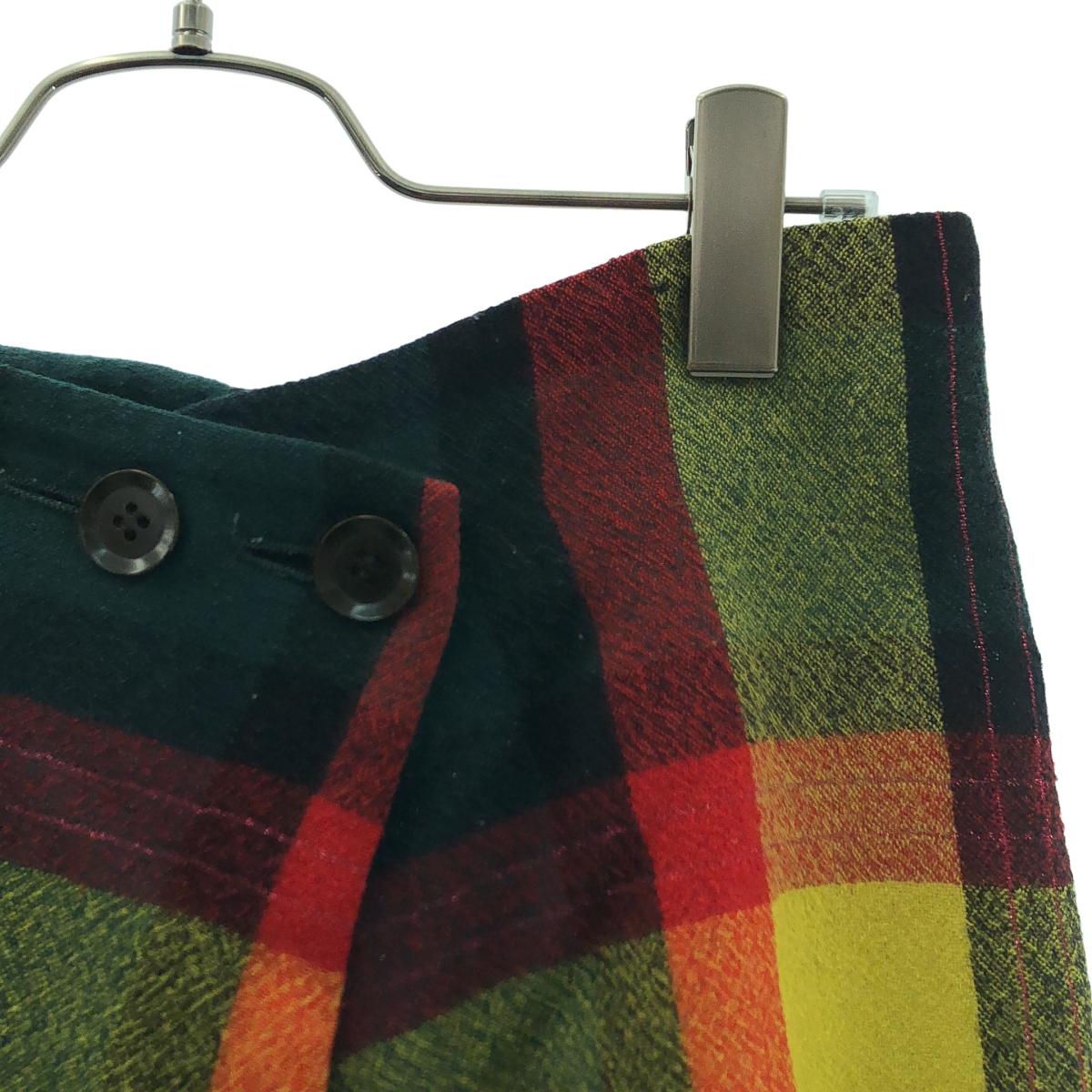 YOHJI YAMAMOTO +NOIR / ヨウジヤマモトプリュスノアール ウール チェック ワイド サルエル パンツ