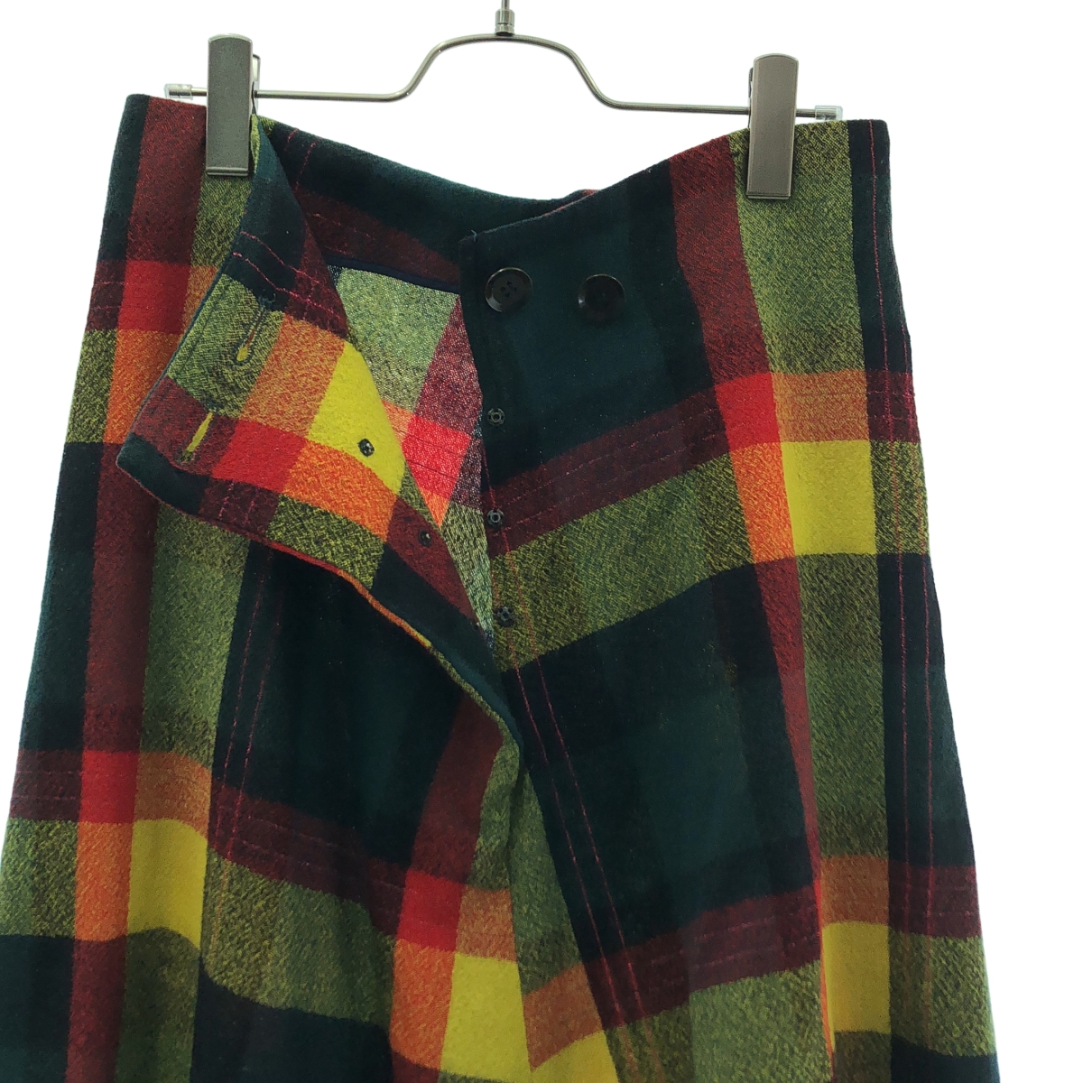 YOHJI YAMAMOTO +NOIR / ヨウジヤマモトプリュスノアール ウール チェック ワイド サルエル パンツ