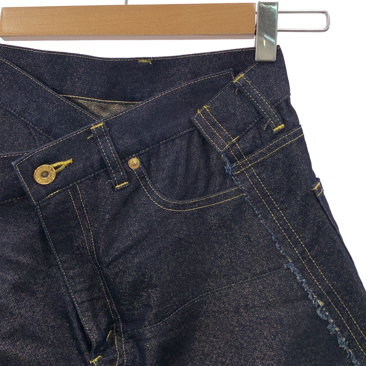 JUNYA WATANABE / ジュンヤワタナベ 金糸混 シャイニーデニム 変形 スカート