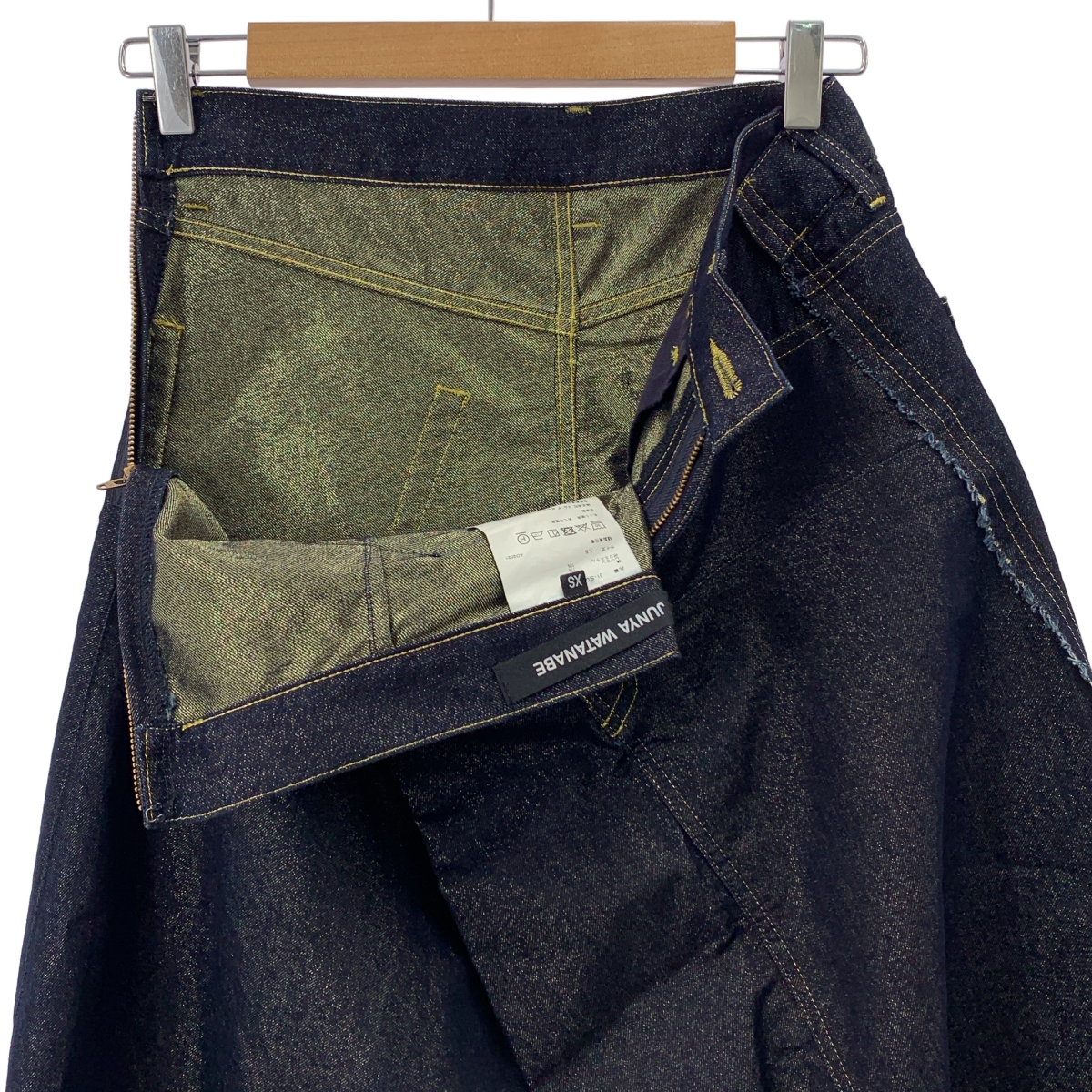 JUNYA WATANABE / ジュンヤワタナベ 金糸混 シャイニーデニム 変形 スカート