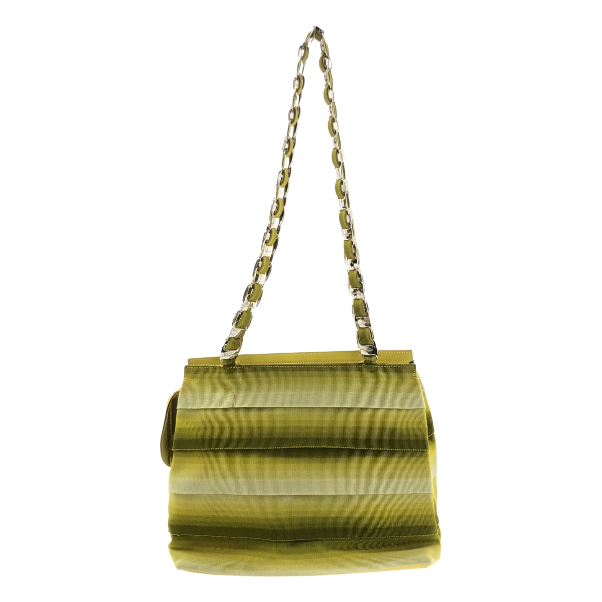 Salvatore Ferragamo / サルヴァトーレフェラガモ グラデーション グログラン チェーンハンドル トートバッグ / ロゴ総裏地