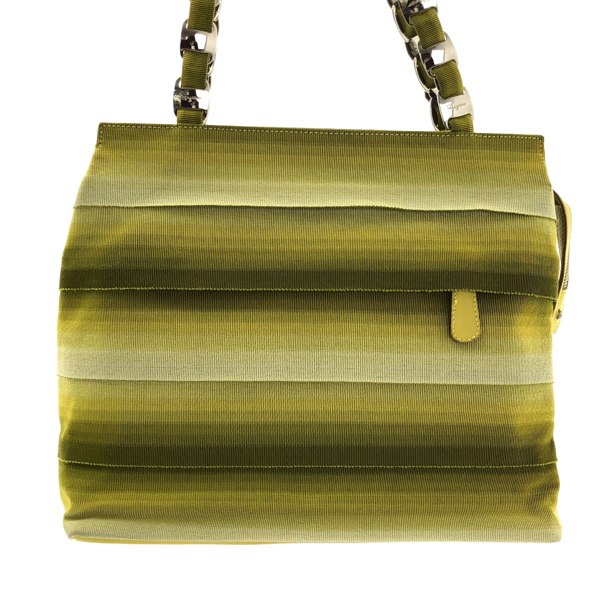 Salvatore Ferragamo / サルヴァトーレフェラガモ グラデーション グログラン チェーンハンドル トートバッグ / ロゴ総裏地