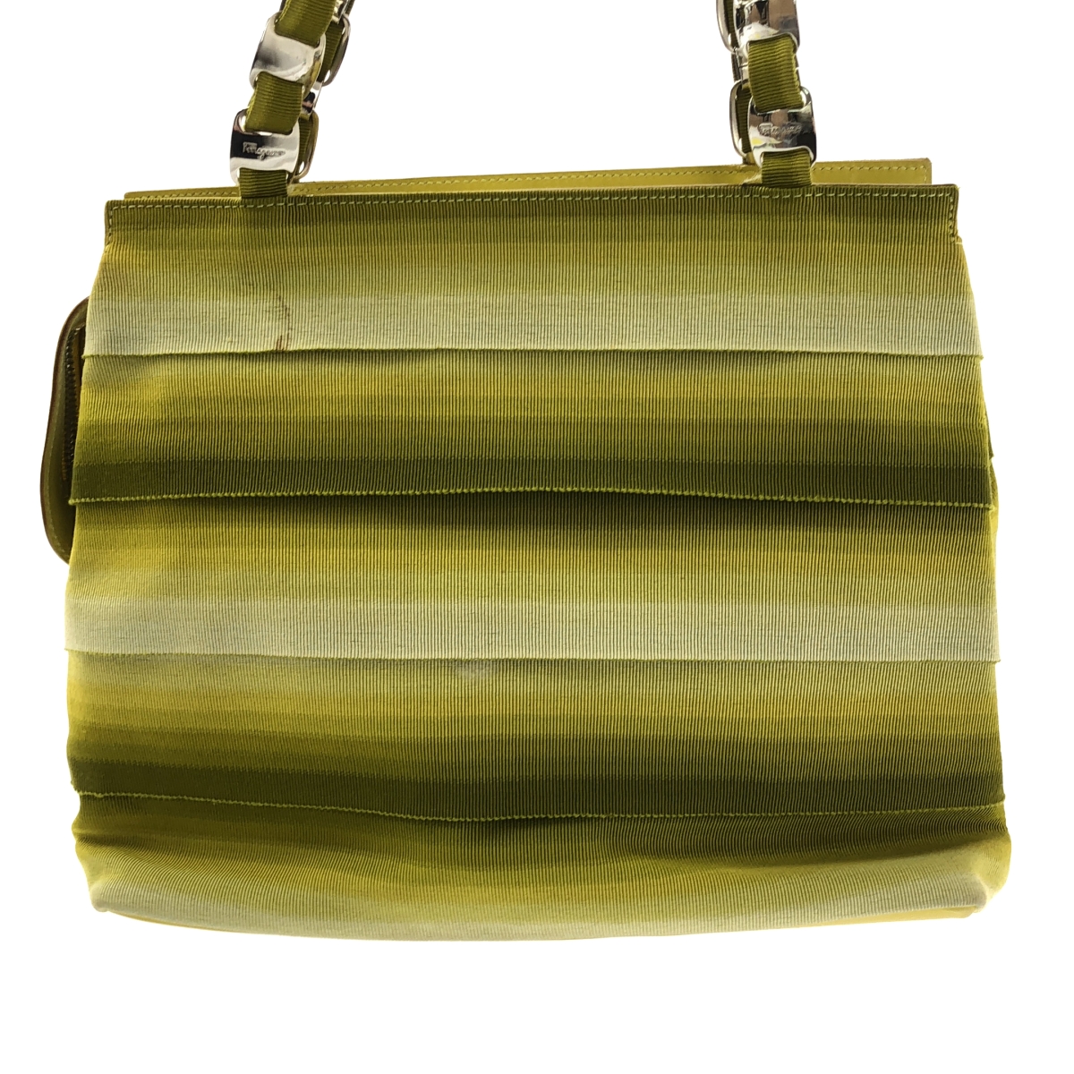 Salvatore Ferragamo / サルヴァトーレフェラガモ グラデーション グログラン チェーンハンドル トートバッグ / ロゴ総裏地