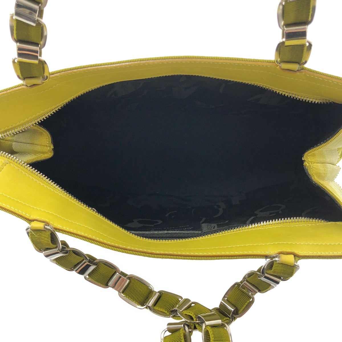 Salvatore Ferragamo / サルヴァトーレフェラガモ グラデーション グログラン チェーンハンドル トートバッグ / ロゴ総裏地