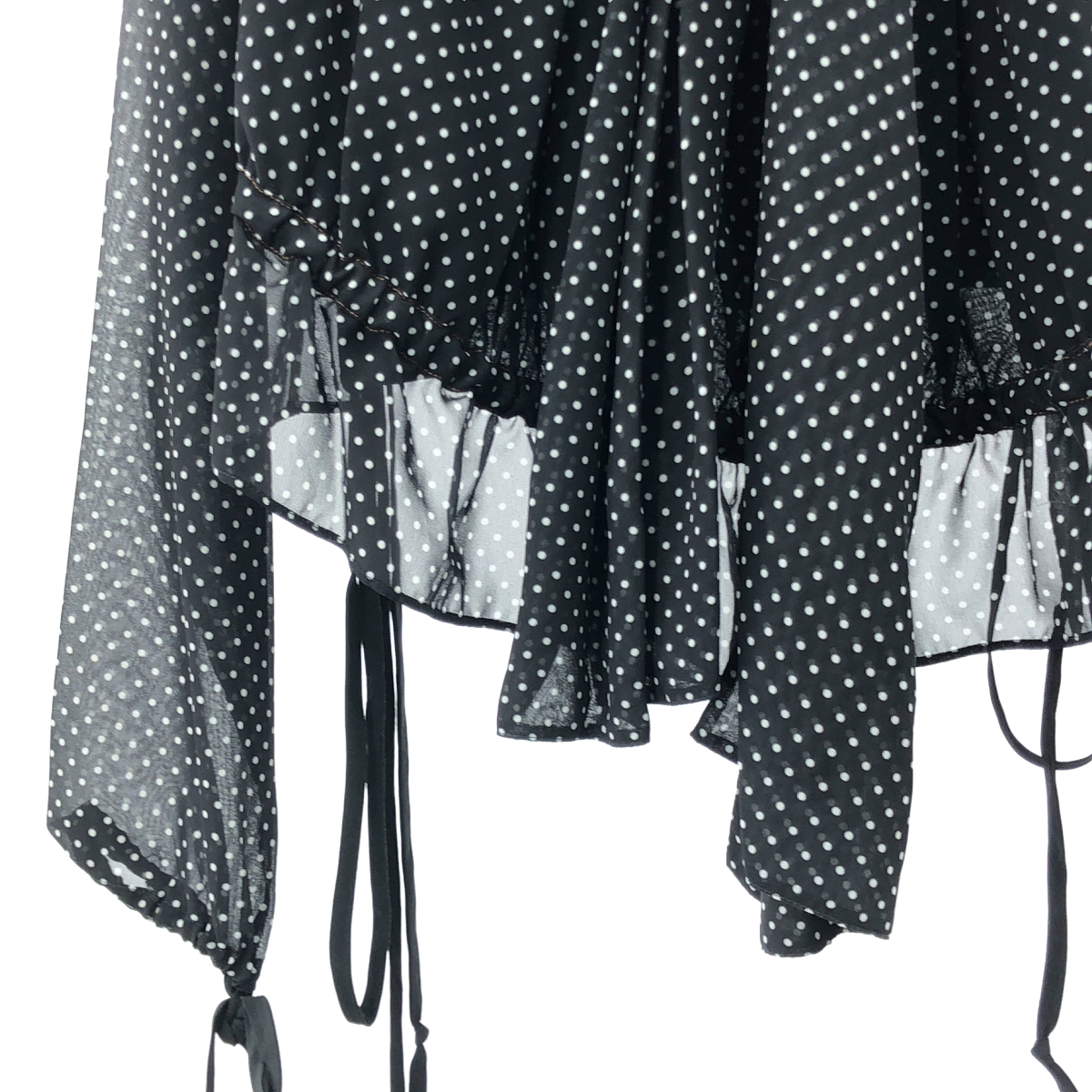 LOEWE / ロエベ シルク混 ドット シフォン ギャザー プルオーバー ブラウス