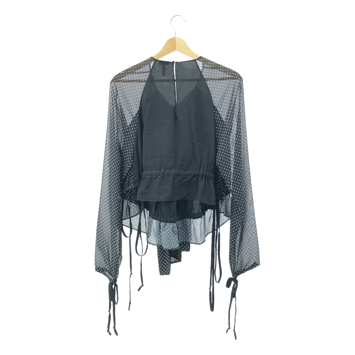 LOEWE / ロエベ シルク混 ドット シフォン ギャザー プルオーバー ブラウス