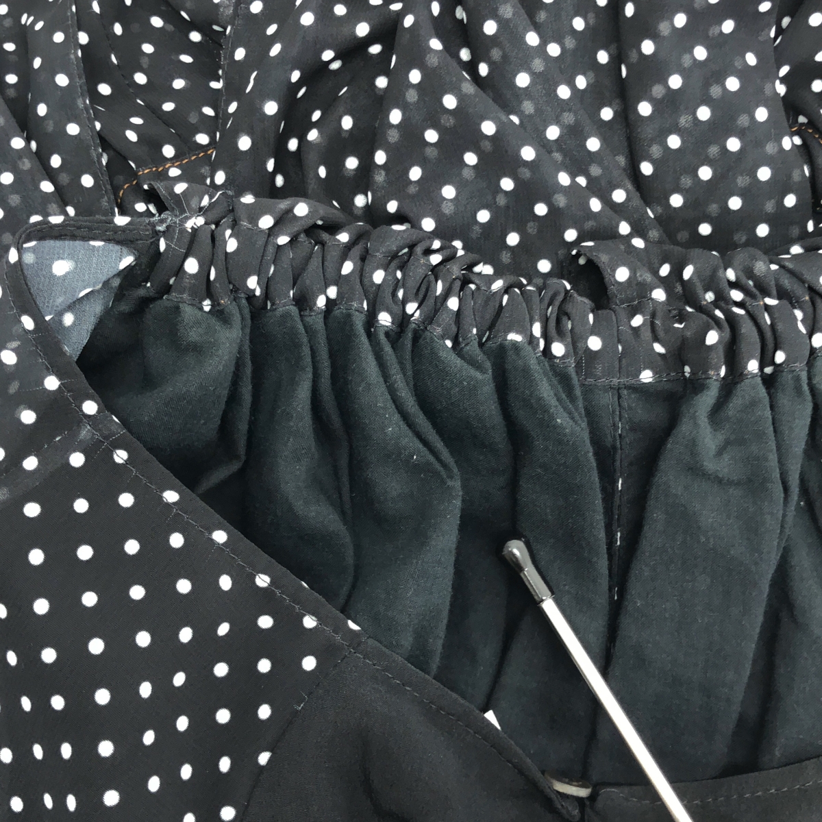 LOEWE / ロエベ シルク混 ドット シフォン ギャザー プルオーバー ブラウス