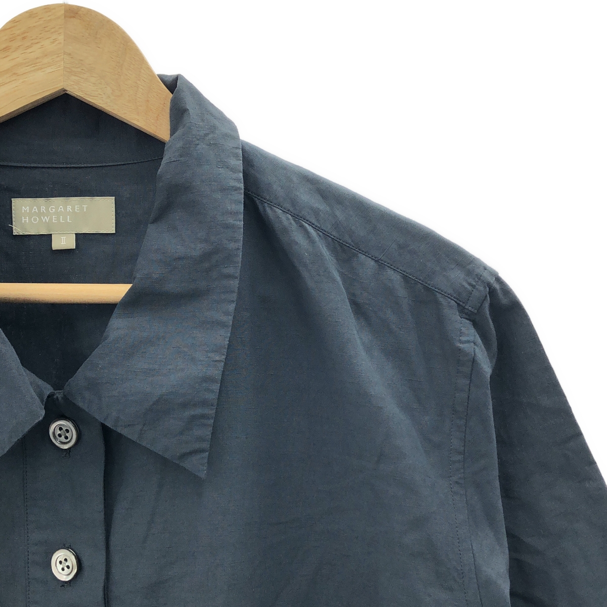 MARGARET HOWELL / マーガレットハウエル FINE PLAINWEAVE COTTON LINEN 長袖 シャツ ロング ワンピース