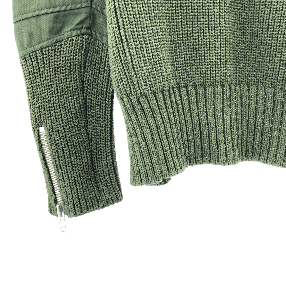 sacai / サカイ ミリタリー クルーネック バックスリット リブ ニット