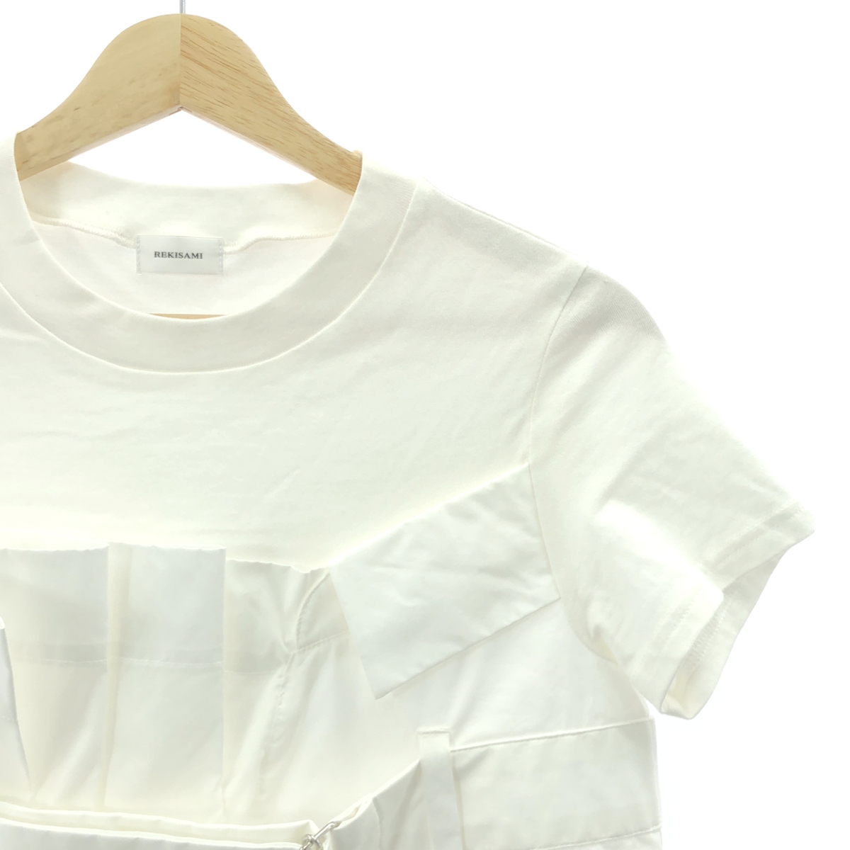 REKISAMI / レキサミ コットン ベルトデザイン クルーネック カットソー