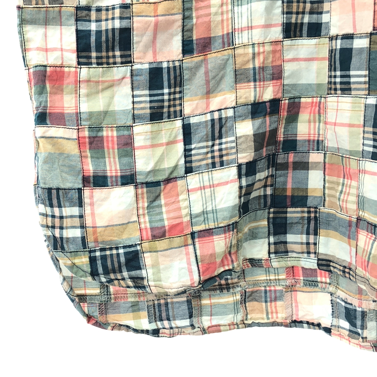 POLO RALPH LAUREN / ポロラルフローレン チェック パッチワーク コットン プルオーバーワンピース