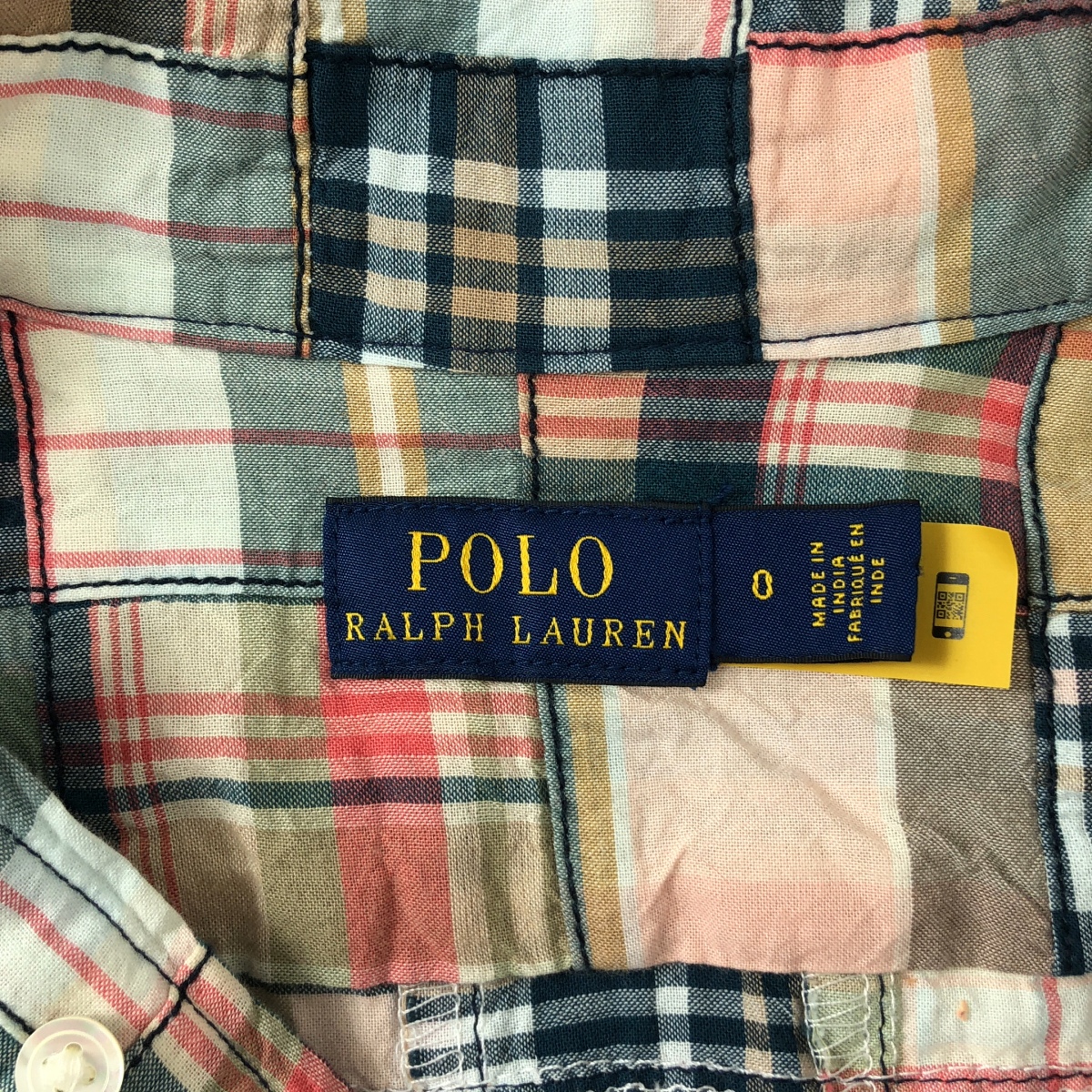 POLO RALPH LAUREN / ポロラルフローレン チェック パッチワーク コットン プルオーバーワンピース