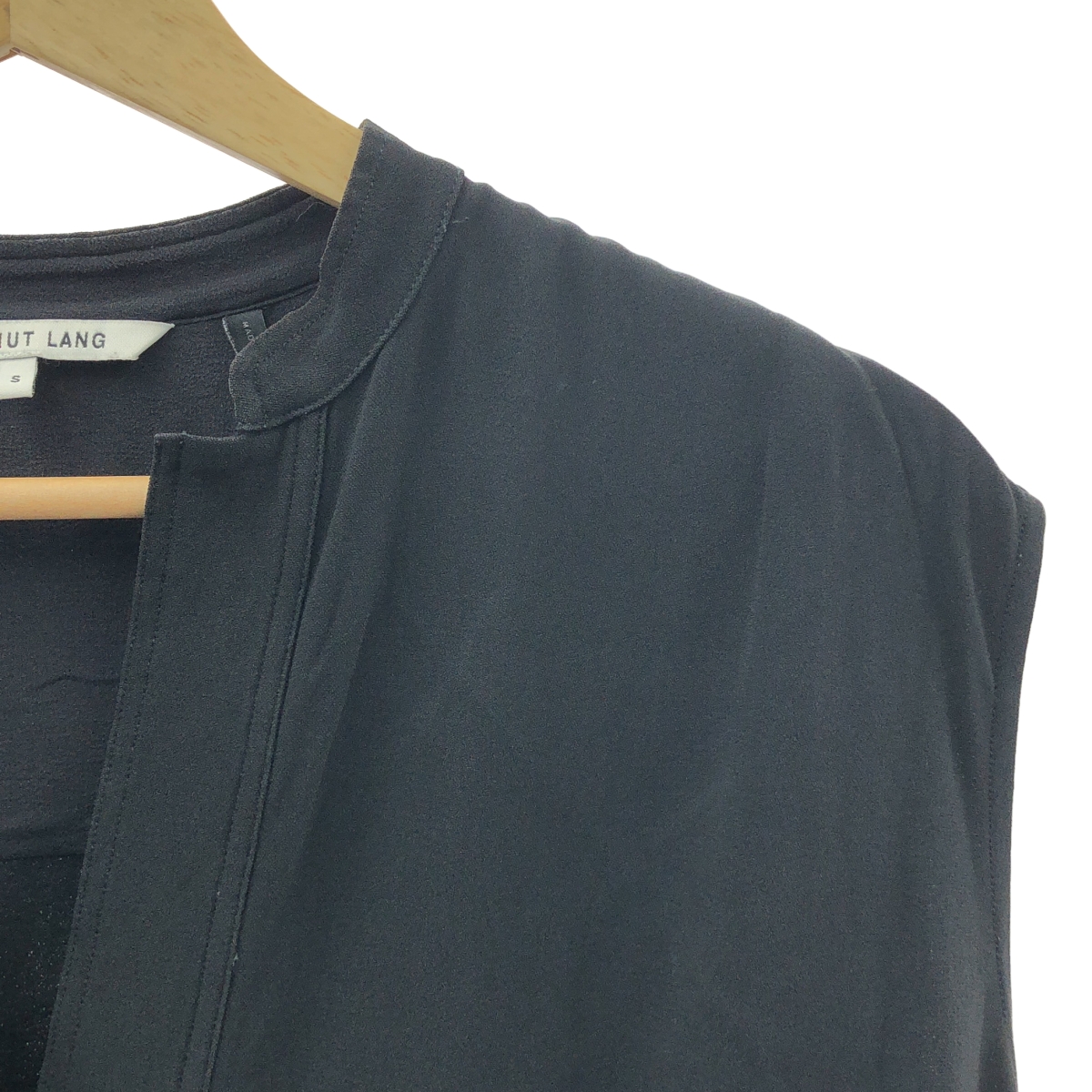 HELMUT LANG / ヘルムートラング キーネック ノースリーブ レーヨンアセテート ワンピース