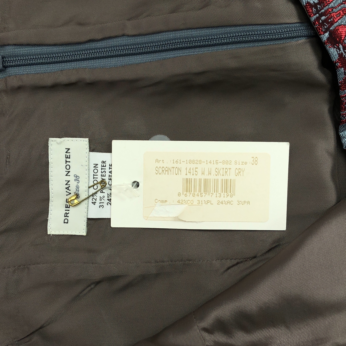 DRIES VAN NOTEN / ドリスヴァンノッテン SCRANTON 1415 W.W.SKIRT /  総柄 スリット スカート