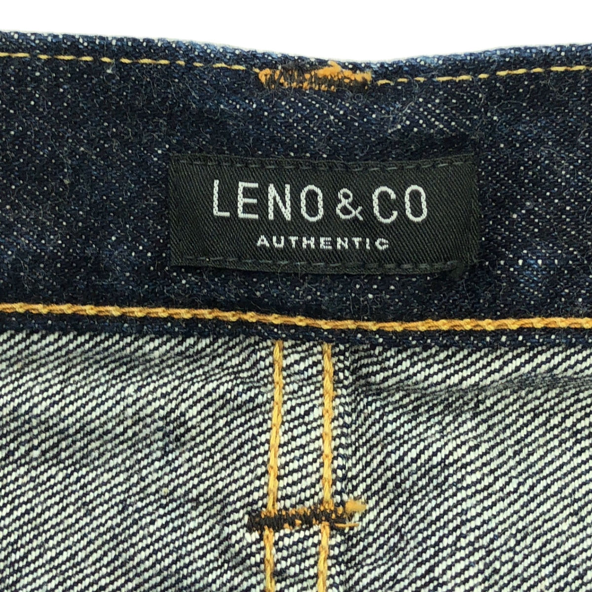 LENO / リノ レザーパッチ リジッド デニムパンツ