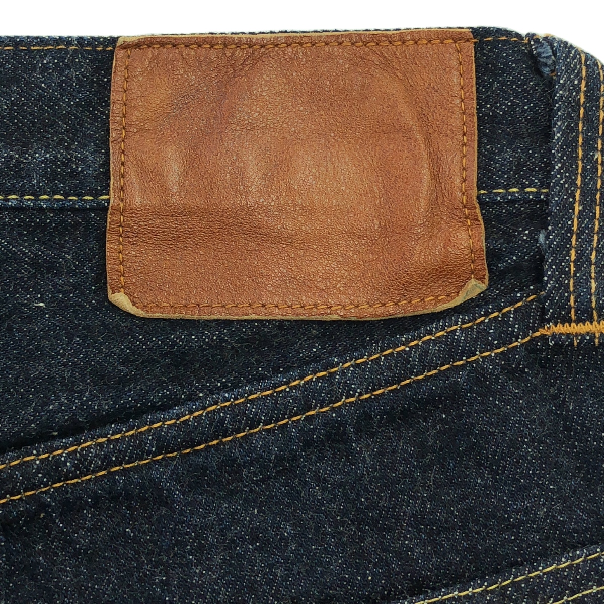 LENO / リノ レザーパッチ リジッド デニムパンツ