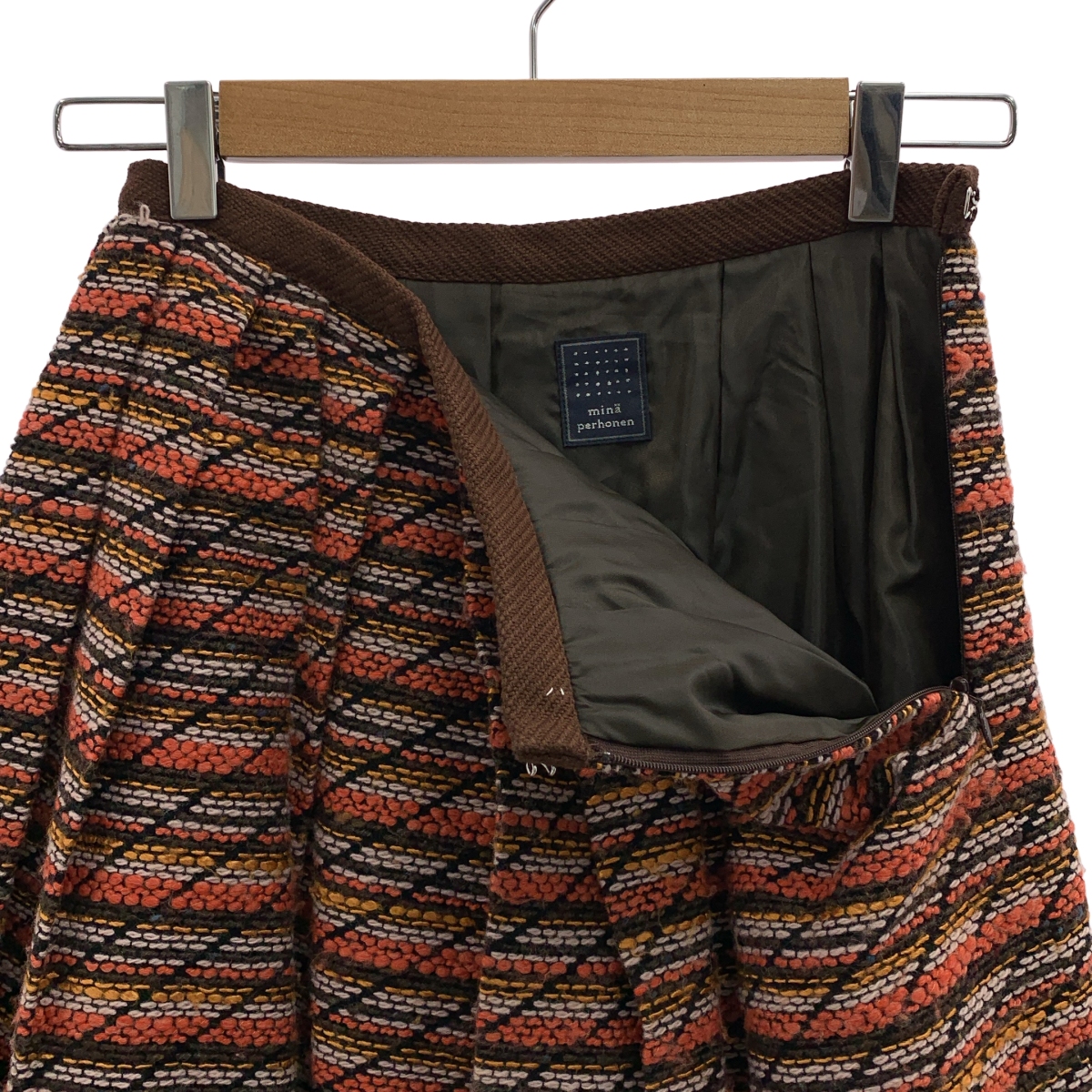 mina perhonen / ミナペルホネン poppy ウール ジャガード プリーツスカート