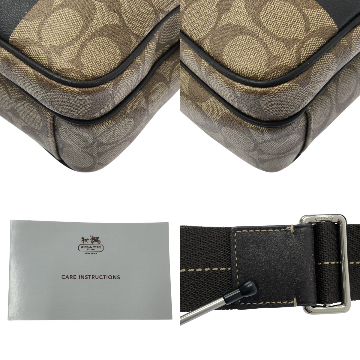 COACH / コーチ PVC シグネチャー ヘリテージストラップ ショルダーバッグ