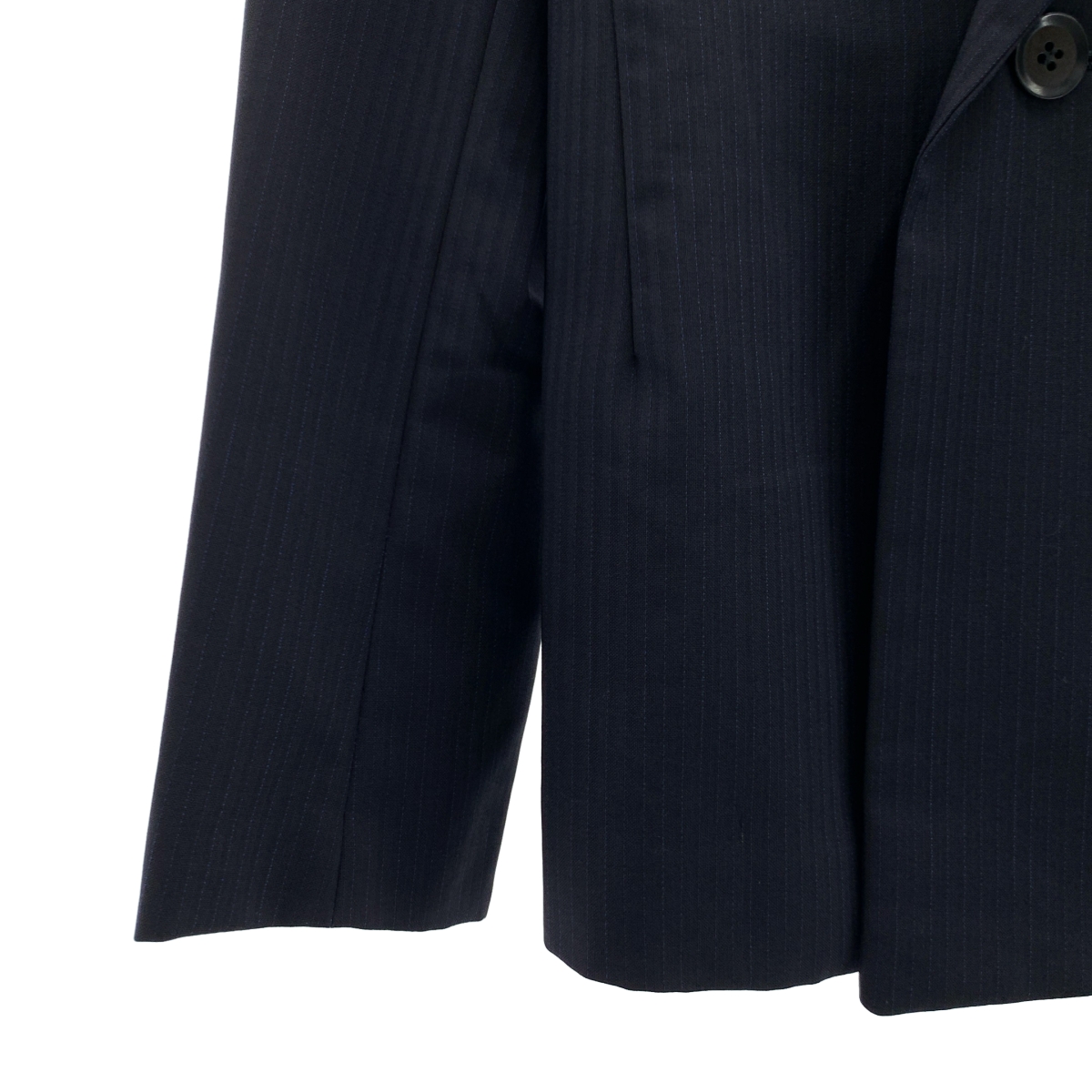 YOHJI YAMAMOTO +NOIR / ヨウジヤマモトプリュスノアール ウール モヘア ストライプ ピークドラペル ジャケット