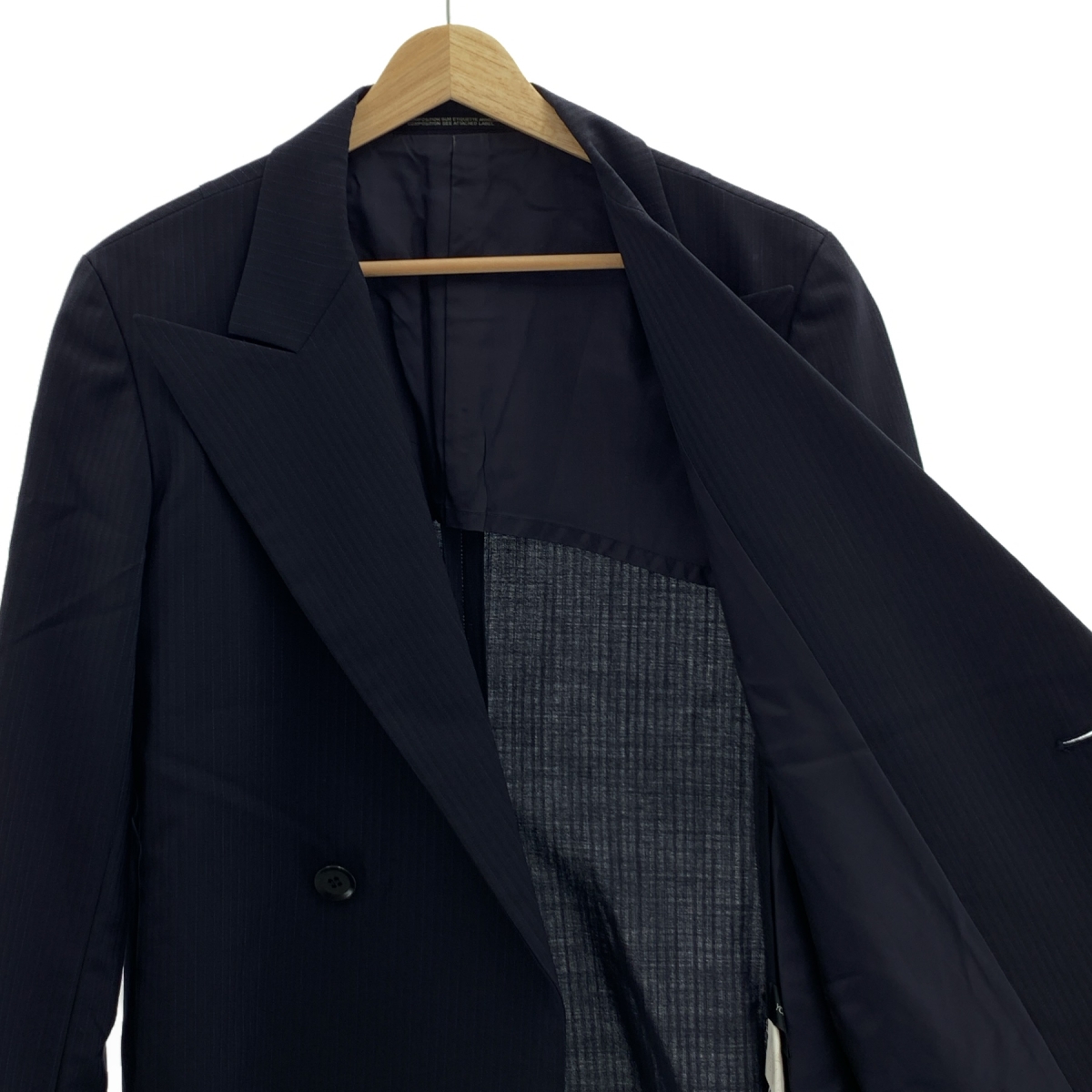 YOHJI YAMAMOTO +NOIR / ヨウジヤマモトプリュスノアール ウール モヘア ストライプ ピークドラペル ジャケット