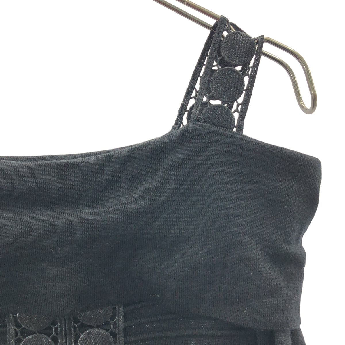 その他 ウール レース装飾 オフタートル ニットワンピース