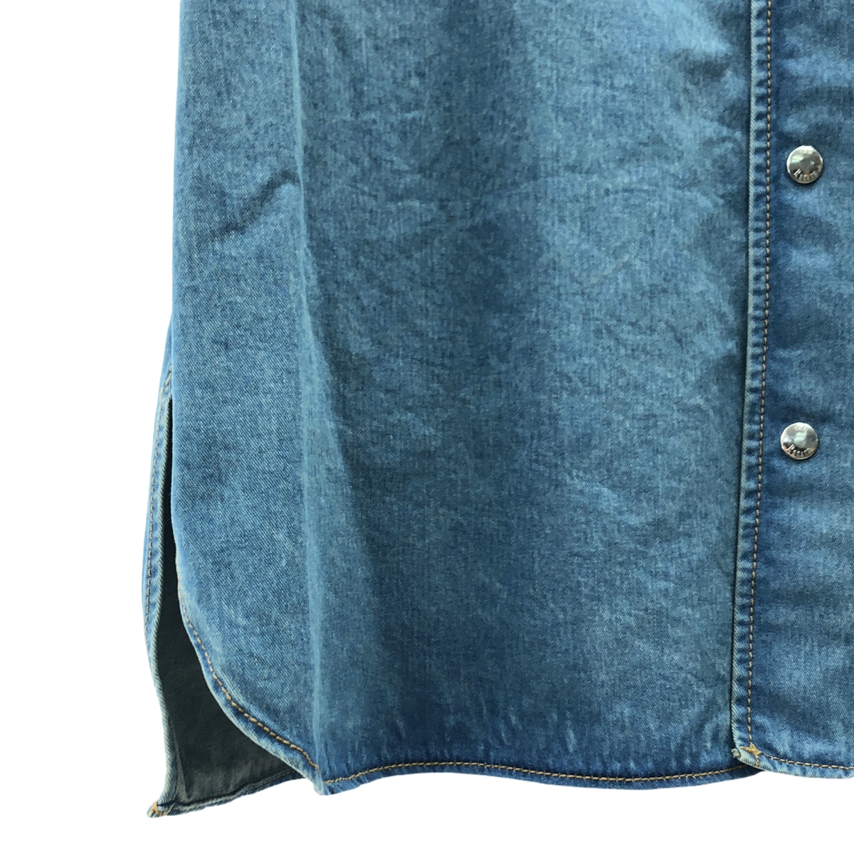 THE RERACS / ザリラクス BANDCOLLAR DENIM S/S SHIRT バンドカラー デニムシャツ