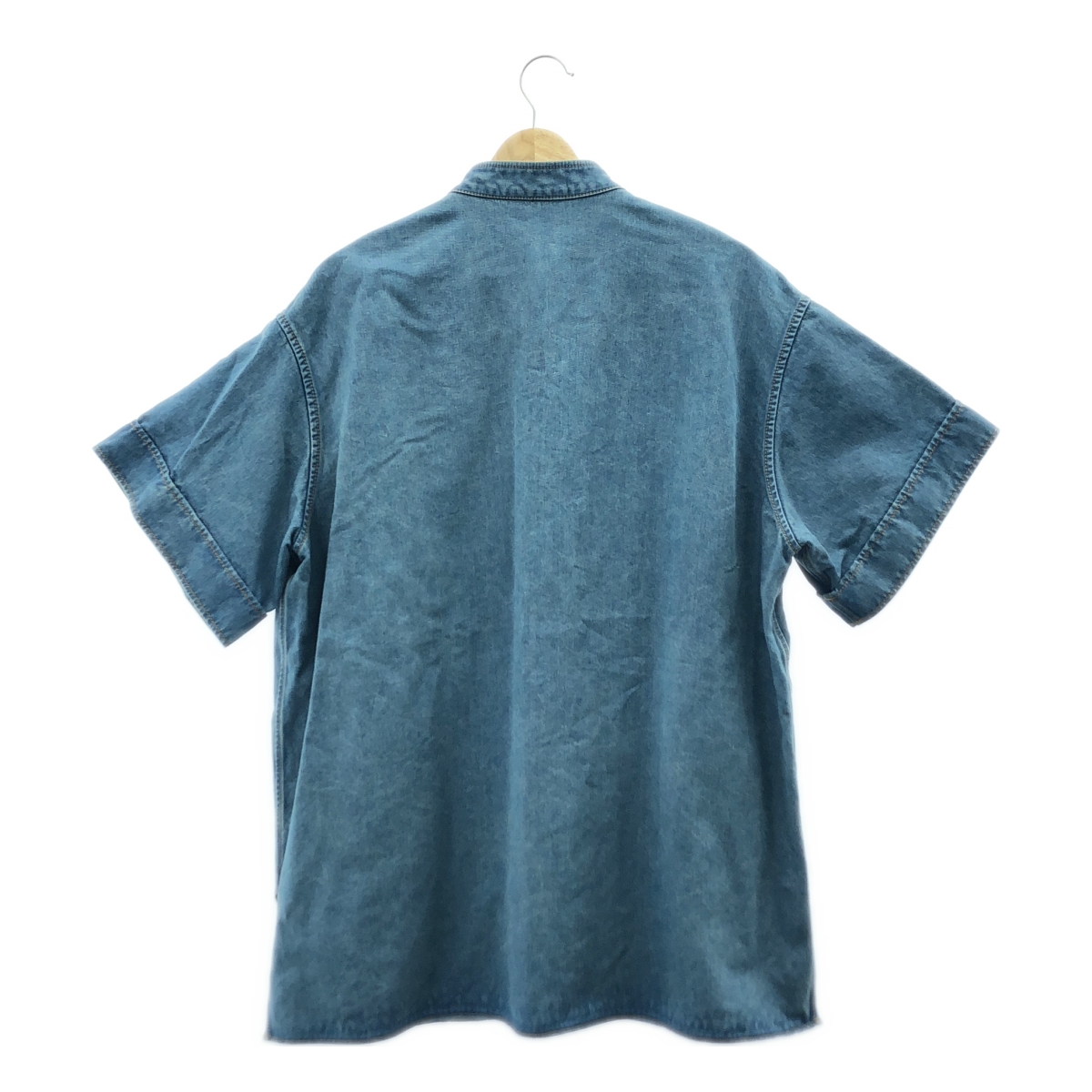THE RERACS / ザリラクス BANDCOLLAR DENIM S/S SHIRT バンドカラー デニムシャツ
