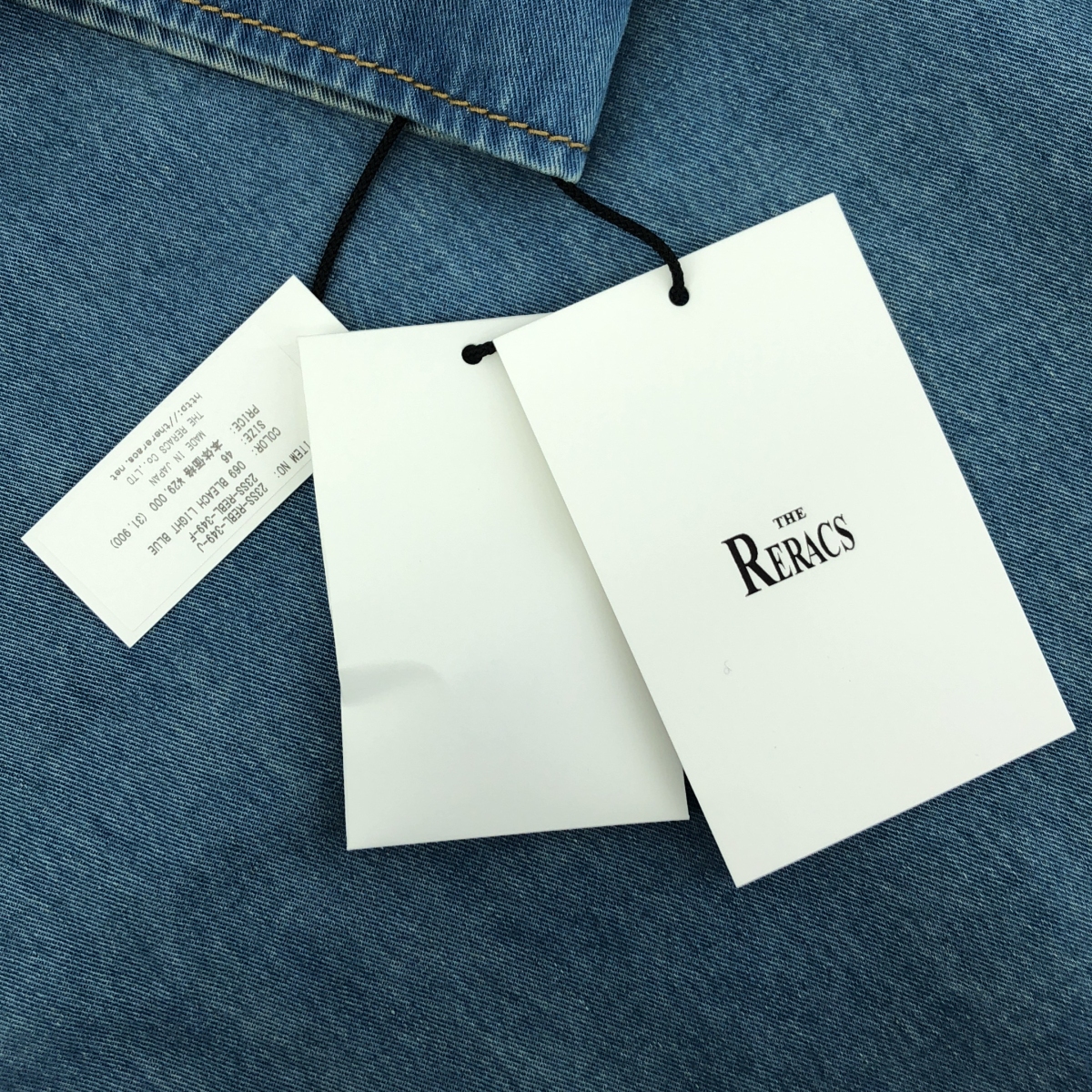 THE RERACS / ザリラクス BANDCOLLAR DENIM S/S SHIRT バンドカラー デニムシャツ