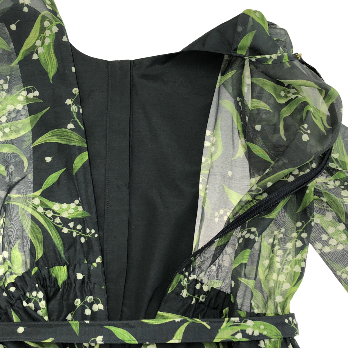 SEVEN TEN by MIHO KAWAHITO / セブンテンバイミホカワヒト すずらんプリント シアー ワンピース / 裏地付き