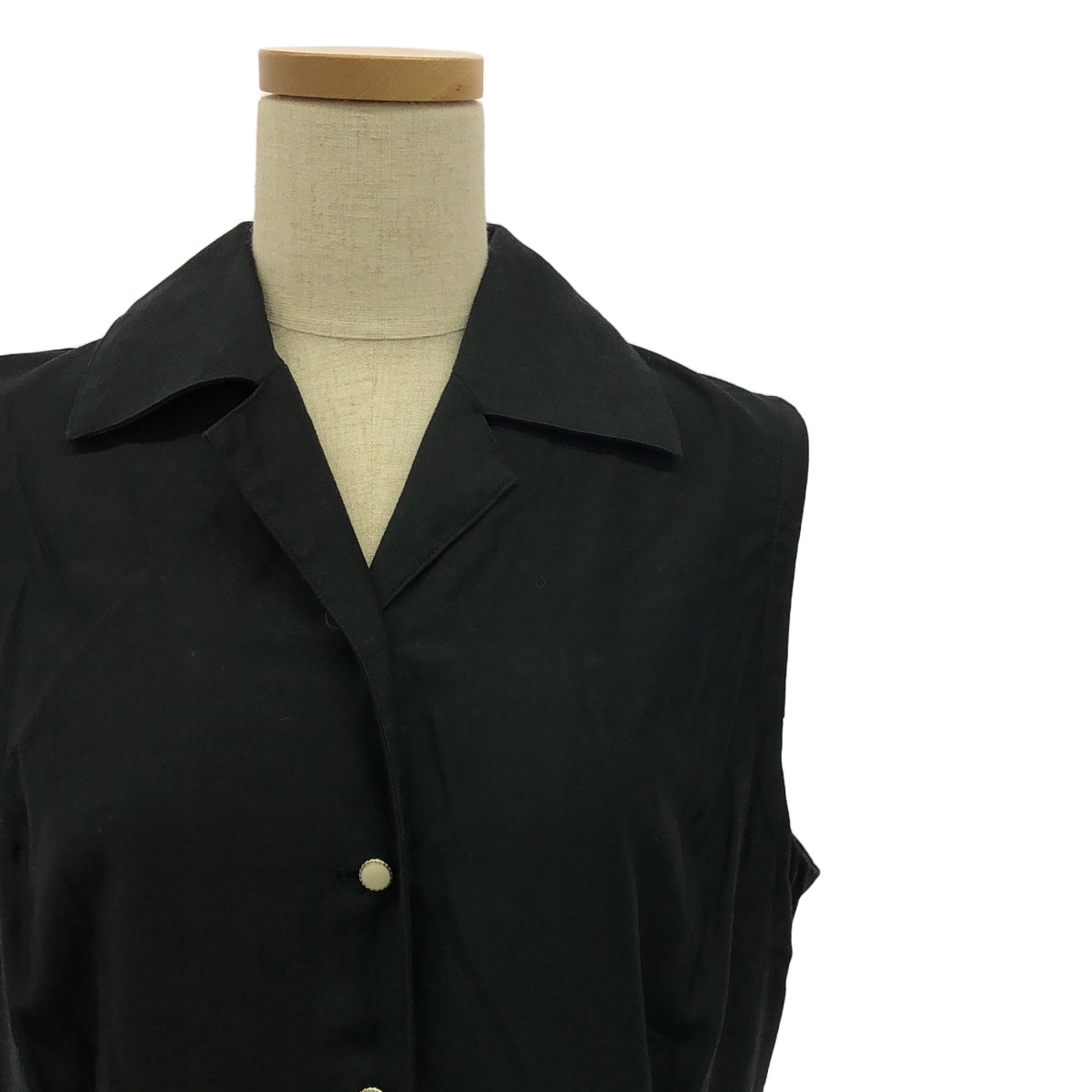 foufou / フーフー THE DRESS no-sleeve open collar dress ノースリーブオープンカラードレス