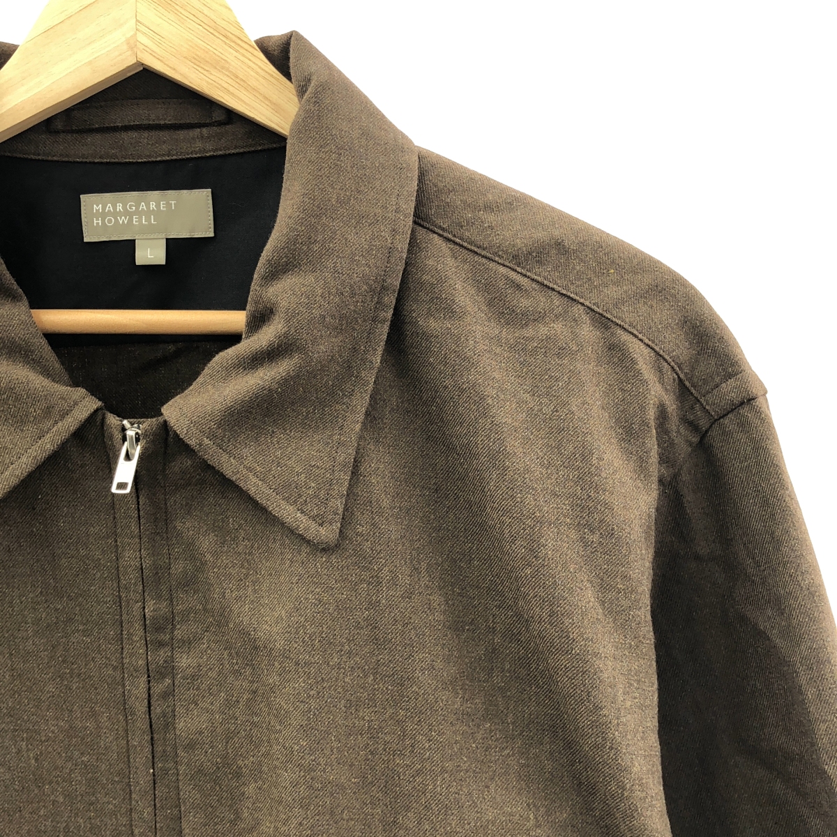 MARGARET HOWELL / マーガレットハウエル BRUSHED WOOL COTTON TWILL / フルジップ シャツ ジャケット