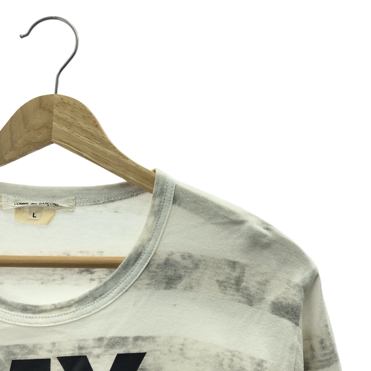 COMME des GARCONS / コムデギャルソン メッセージプリント ボーダー コットン カットソー