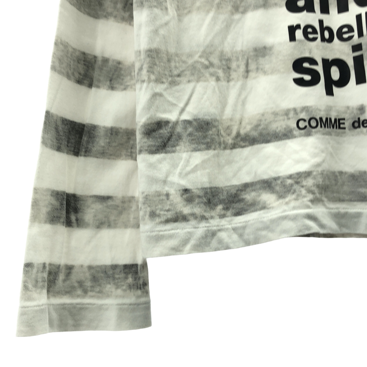 COMME des GARCONS / コムデギャルソン メッセージプリント ボーダー コットン カットソー