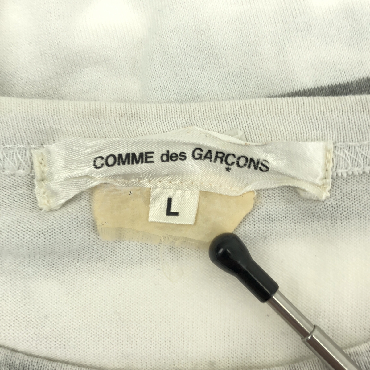 COMME des GARCONS / コムデギャルソン メッセージプリント ボーダー コットン カットソー